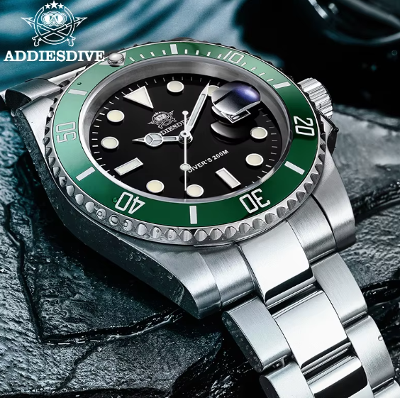 ADDIESDIVE Stainless Steel Watch Men's European and American Business Leisure Quartz Watch Waterproof Outdoor Sports Watch